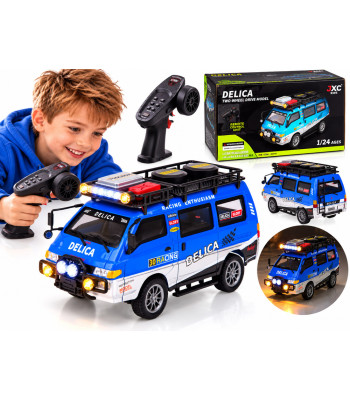 Kaugjuhitav maastikuauto, sinine – Mitsubishi Delica, 1:24, RC0805