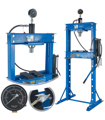 Hüdrauliline-pneumaatiline press manomeetriga GEKO 20T