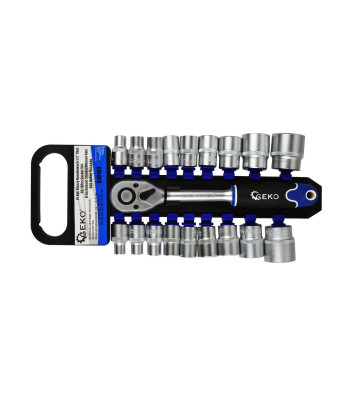 GEKO padrunvõtmete komplekt, 19 osa, CRV (10), 1/2″, 8–32 mm