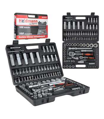 Padrunvõtmete ja otsikute komplekt, 108 osa, Torx, tüüp H(4), 1/4
