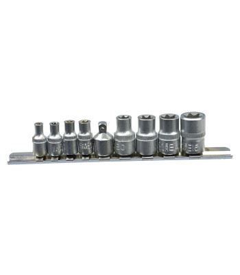 Torx-padrikute komplekt GEKO, 9 osa, E5–E16, 1/4 ja 3/8