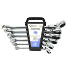 CrV liigendiga leht-silmusvõtmete komplekt 6 tk (20), 8-19mm