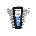 Satiinviimistlusega leht-silmusvõtmete komplekt, 12 osa, CRV/CLIP (20), 6–22 mm
