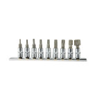 Torx-padrunotsikute komplekt CRV, 9 osa, T10–T60, 1/4