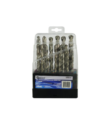 GEKO HSS-metallipuuride komplekt, 25 tk (20), 1-13mm