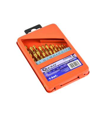 Metallipuuride komplekt GEKO HSS TiN, 13 tk, 1.5–6.5 mm (20/80)
