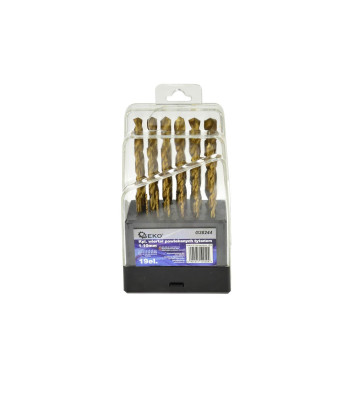 Metallipuuride komplekt HSS TiN, plastkarp, 19 tk, 1-10mm (5/50)