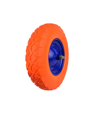Käsikäru ja käru täiskummist ratas PU Orange (5) 4.00-8