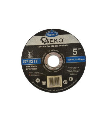 Metalli lõikeketas GEKO PREMIUM Inox (10/100/400) 125x1.0