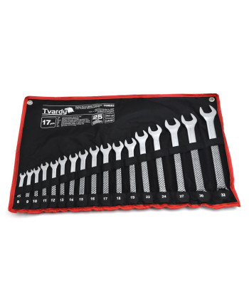 Leht- ja silmusvõtmete komplekt TVARDY, CRV-CS, satiin, 17 tk, 8–32mm