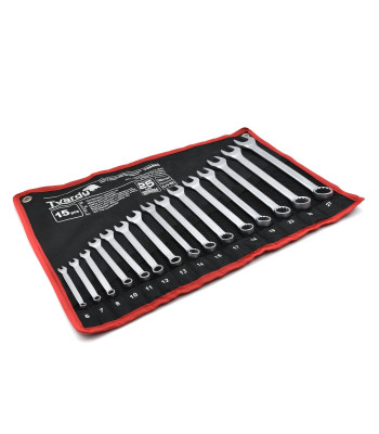 Leht- ja silmusvõtmete komplekt TVARDY 15 osa CRV-CS (satiin) (10) 6-27mm