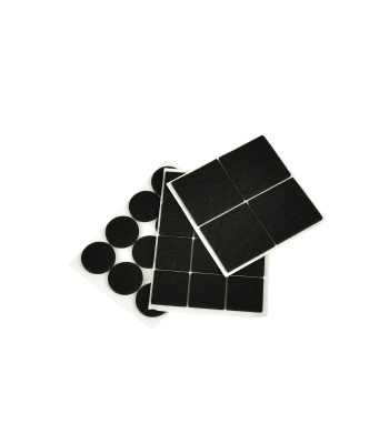 Mööbli isekleepuvate viltpatjade komplekt, must, ümmargused ja ristkülikukujulised, 28 tk, 25mm, 25x25mm, 40x40mm (25/250)