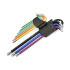 Värvilised Torx-võtmed, 9-osaline, S2, pikad – T10–T50, 229 mm