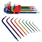 Värvilised Torx-võtmed, CrV, 9 tk – T10–T50 (6/48)
