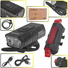 Veekindlate USB-jalgrattatulede komplekt, IPX4, esi- ja tagatuli – 800lm/900mAh + 120lm/120mAh