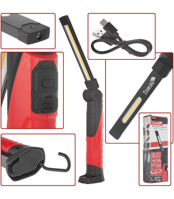 Kokkupandav magnetiga töökojalamp Tvardy LED COB 5W + 3W, 2600mAh, 650lm, IP44