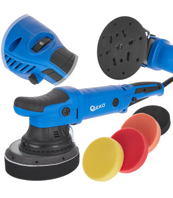 Auto poleerimismasin DUAL ACTION GEKO PREMIUM + 4 poleerimispadjaga komplekt, 150 mm