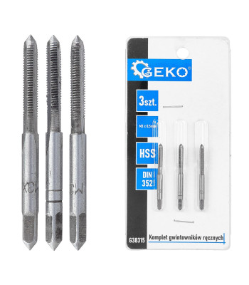 Käsikeermepuuride komplekt sisekeermete lõikamiseks, HSS, DIN 352, 3 tk, M3 x 0,5 mm (150/300)