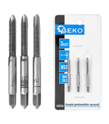 Käsikeermepuuride komplekt, HSS, DIN 352, 3 tk, M4 x 0,7 mm (150/300)