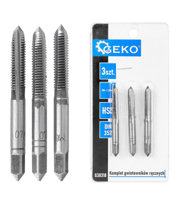 Käsikraanide komplekt sisekeermete lõikamiseks, HSS, DIN 352, 3 tk, M6 x 1,0 mm