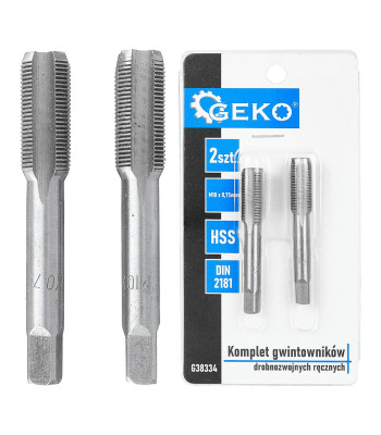 Peenkeermega käsikeermepuuride komplekt, HSS, DIN 2181, 2 tk, M10 x 0,75 mm