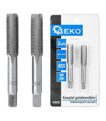 Peenkeermega käsikeermepuuride komplekt, HSS, DIN 2181, 2 tk, M10 x 1,0 mm