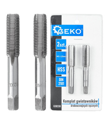 Peenkeermeliste käsikeermepuuride komplekt – 2 tk, HSS, DIN 2181, M12 x 1,25 mm