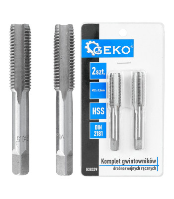 Peenkeermega käsikeermelõikurite komplekt HSS DIN 2181, 2 tk, M12 x 1,5 mm