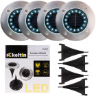 Keltin päikeseenergial töötav 16LED aiavalgusti, maasse süvistatav sissesõiduteevalgusti, komplekt 4 tk – 11,5 × 13 × 1 cm