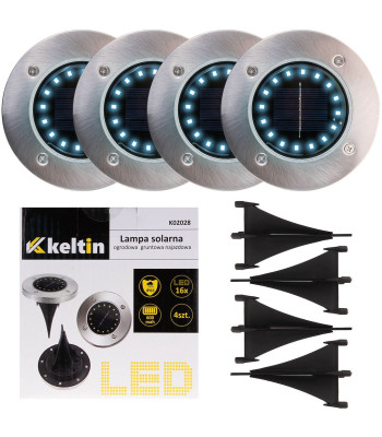 Keltin päikeseenergial töötav 16LED aiavalgusti, maasse süvistatav sissesõiduteevalgusti, komplekt 4 tk – 11,5 × 13 × 1 cm
