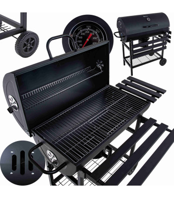 Söegrill tünnikujuline kaanega, Geko, grillrest 71 x 35 cm
