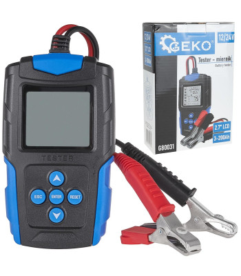 LCD-akutester Geko 12/24V 3Ah-200Ah