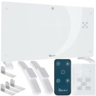 Valge klaasist konvektorküttekeha LCD-ekraani, puldi ja WiFi-ühendusega, 2500W