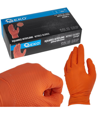 Nitriilkindad SOLID GRIP, 50 tk, oranžid, suurus L