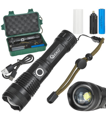 Taktikaline LED-taskulamp XHP50 15W 1800mAh 1500lm IPX3
