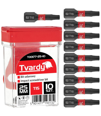 Tvardy löögikruvikeeraja otsak, karp (10/120) – T15, 25 mm, S2