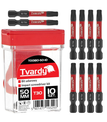 Tvardy löögikruvikeeraja otsak, karp (10/100/1200), T30 50mm S2