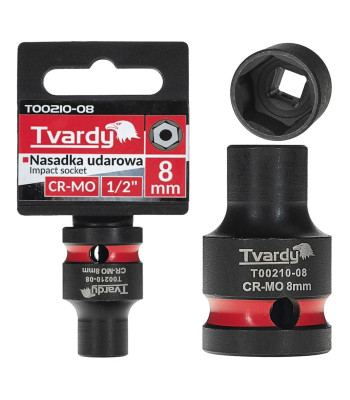 Lühike löökpadrun, kuuskant, Tvardy – 1/2″, 8 mm, CR-MO (10/200)