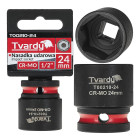 Kuuskant löökpadrun Tvardy CR-MO 1/2″ 24mm (10/100)