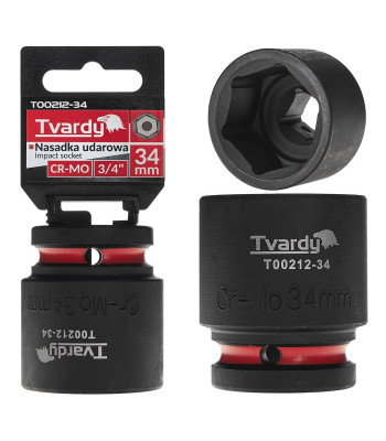 Lühike kuuskant-löökpadrun Tvardy CR-MO (4/20), 3/4″, 34 mm