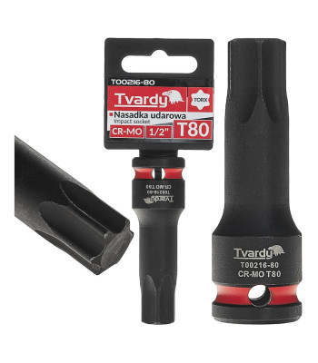 TORX-löökpadrun Tvardy T80 CR-MO 1/2