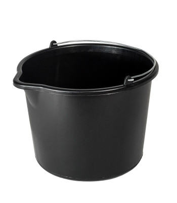 PL ehitusämber lehtriga, must, 12L