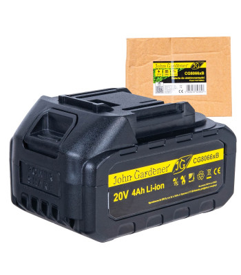 Akutoitel tööriistade aku John Gardener – G8066x, 4.0Ah, 20V