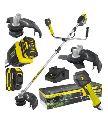 Akutoitel harjavaba trimmer CoreX koos aku, laadija, ketta ja jõhvipeaga 20 V 4.0 Ah