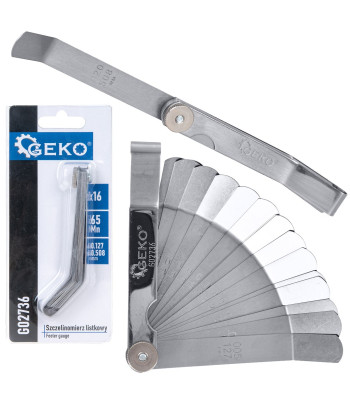 Painutatud lehtkaliiber GEKO, 16 lehte – 0.127–0.508 mm (12/120)
