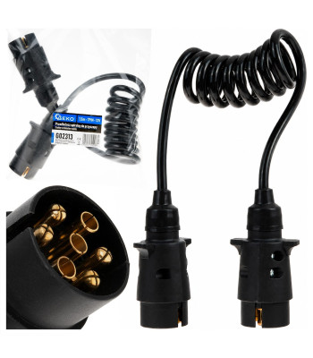 Spiraalne haagise pikendusjuhe, 1,5 m, 7 PIN, 12 V