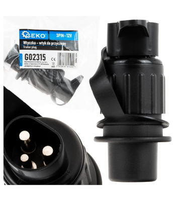 Haagise pistik – isane pistik 3 PIN 12 V