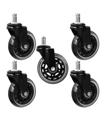 Kummirattad kontoritoolile, 5 tk, 75mm, 45kg