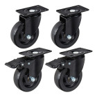 4 pöörleva ratta komplekt, 2 piduriga ja 2 pidurita, 100 mm, 120 kg