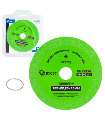 GEKO teemantketas klaasi ja plaatide lõikamiseks ning lihvimiseks 125×22,23×15 mm